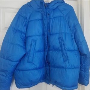 Blue zara puffer jacket